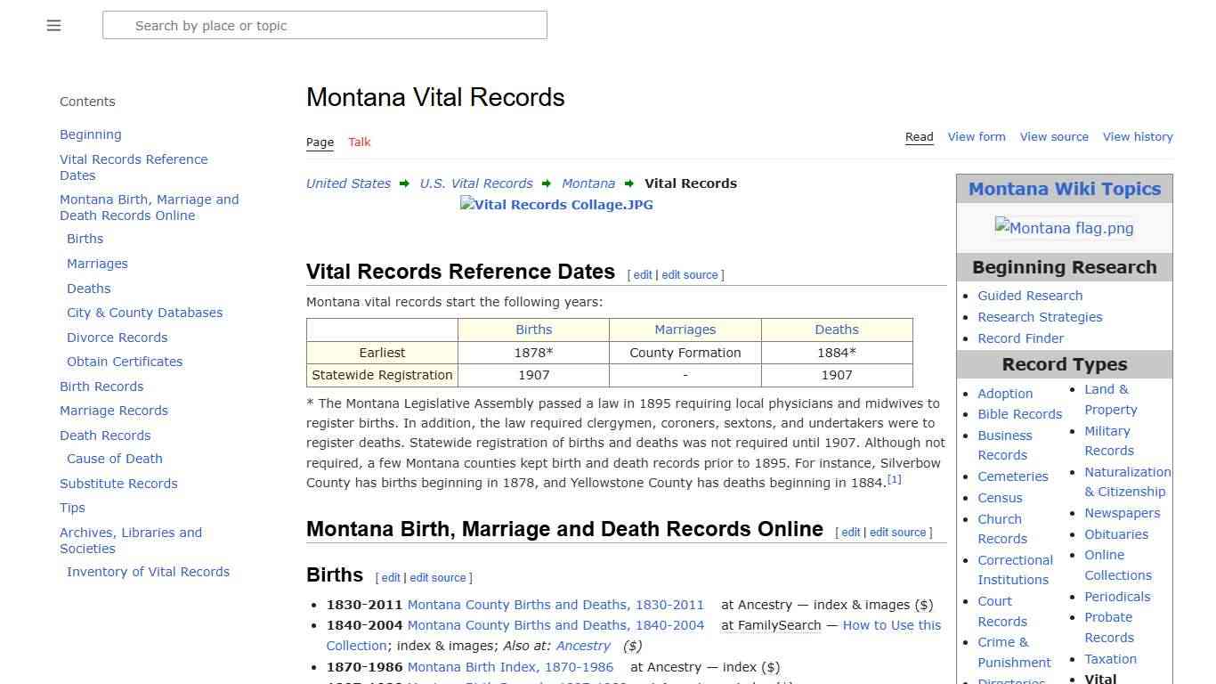 Montana Vital Records • FamilySearch