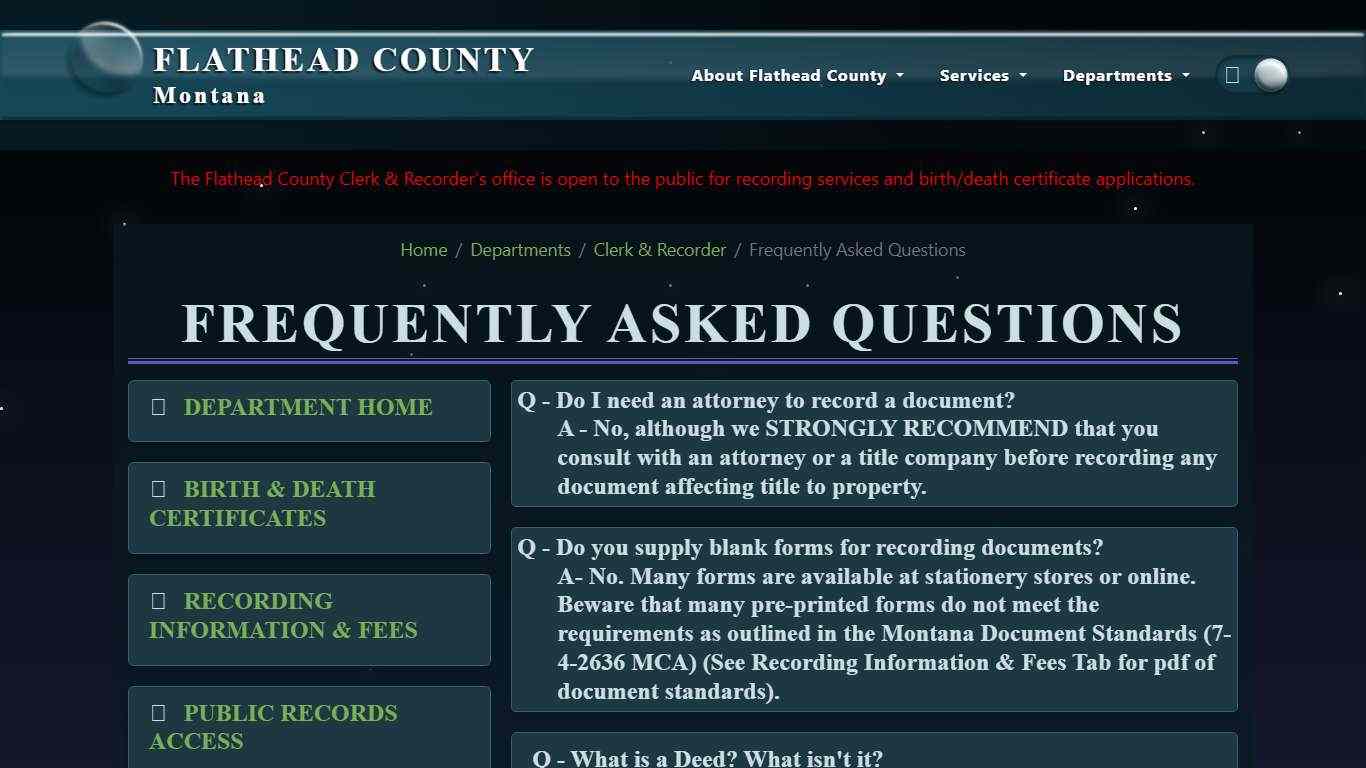 Frequently Asked Questions :: Flathead County